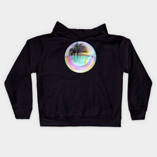 Sunset Reflection Through Rainbow Bubble Kids Hoodie